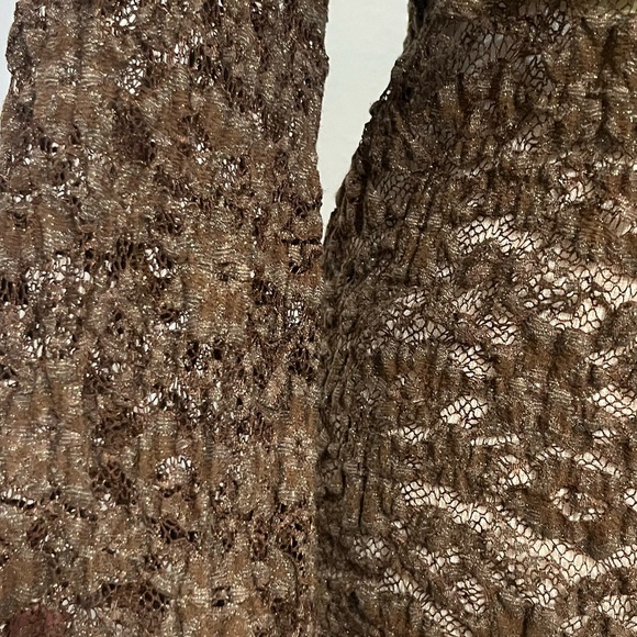 Fairy Core Top brown Sheer All over Lace Detail Size S/M Long Sleeve Y2K witchy - Picture 14 of 14